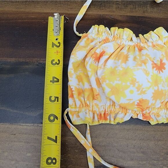 Bandeau 2 Piece Set Bikini Set Strapless Tassel Fringe Swimsuit Size M - Picture 7 of 8